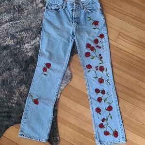 Vintage Rose Embroidered Gap Jeans